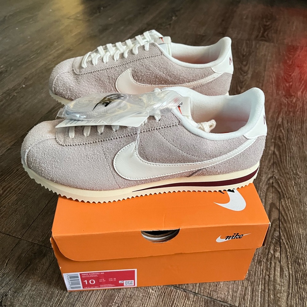 Nike Cortez Suede Sneakers - Pale Pink/White